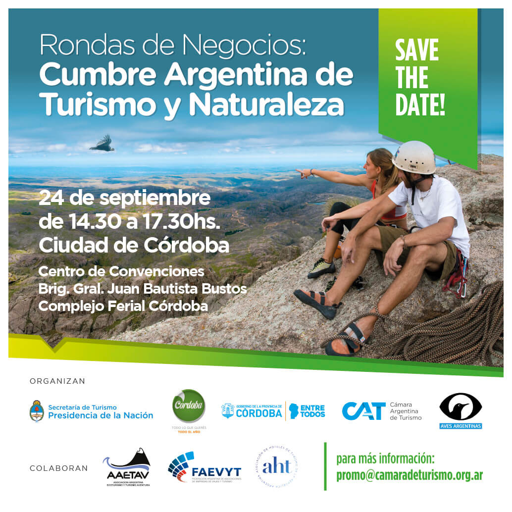 Córdoba será sede de la “Cumbre Argentina de Turismo y Naturaleza”